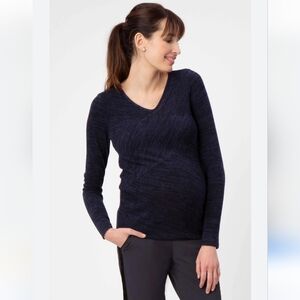 Stowaway Multi Directional Navy Maternity Shirt Size XL